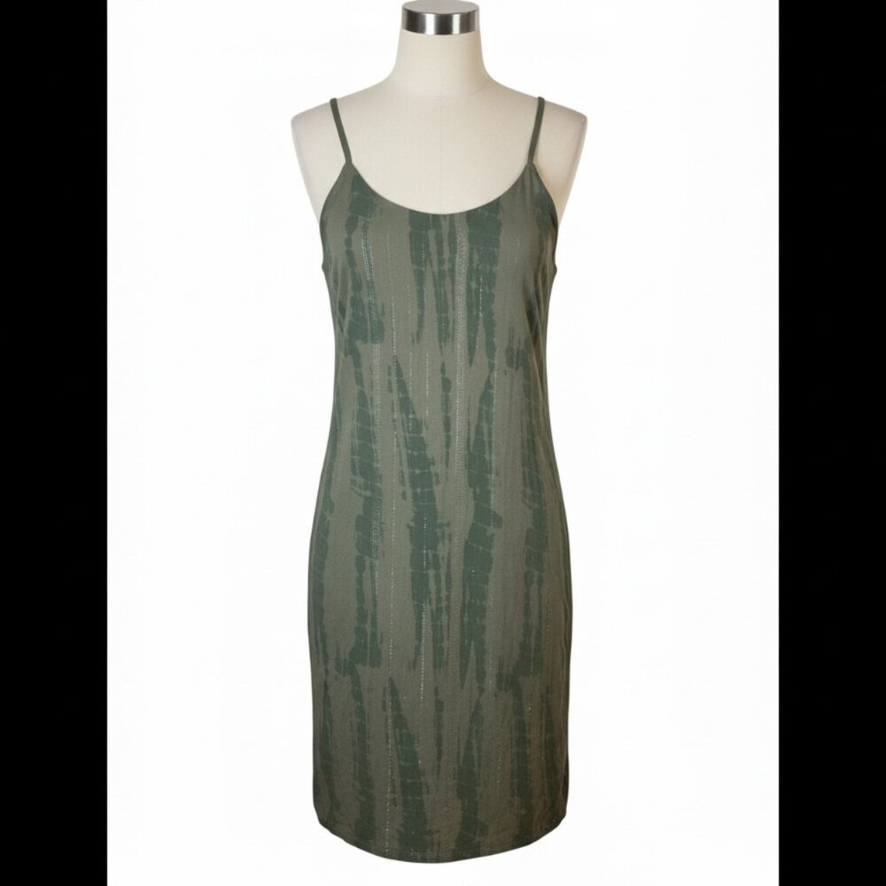 SALE**Camo with Silver Threading Slip Dress, Fully Lined, Beach, Cottagecore